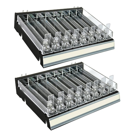 Azar Displays Black 8 Compartment Divider Bin Cosmetic Tray, Pushers - 8 Slots per Tray, 2-Pack 225830-8COMP-BLK-2PK